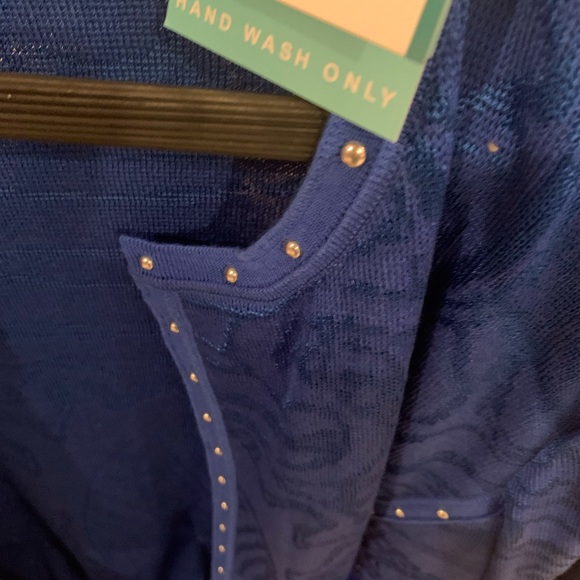 Ming Wang jacket 2x with silver nail head deign in cobalt blue - Picture 4 of 9